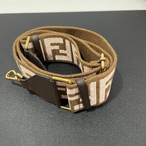 Fendi Timeless Strap Hazelnut Fabric Shoulder Strap (JB1237)